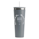 Hanukkah RTIC Everyday Tumbler with Straw - 28oz - Grey - Single-Sided (Personalized)