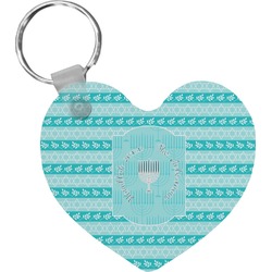 Hanukkah Heart Plastic Keychain w/ Name or Text