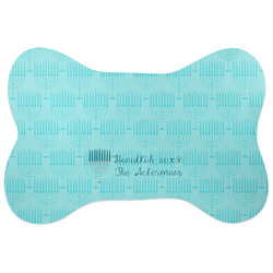 Hanukkah Bone Shaped Dog Food Mat (Large) (Personalized)