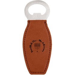 Hanukkah Leatherette Bottle Opener - Double Sided (Personalized)