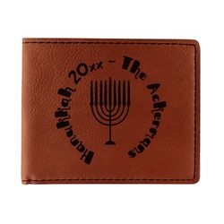 Hanukkah Leatherette Bifold Wallet - Single Sided (Personalized)