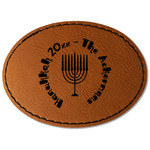 Hanukkah Faux Leather Iron On Patch - Oval (Personalized)