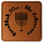 Hanukkah Faux Leather Iron On Patch - Square (Personalized)