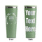 Hanukkah Light Green RTIC Everyday Tumbler - 28 oz. - Front and Back