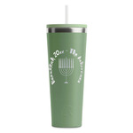 Hanukkah RTIC Everyday Tumbler with Straw - 28oz - Light Green - Double-Sided (Personalized)