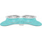 Hanukkah Metal Pet Bowls - On Dog Bone Shaped Mat