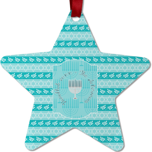 Custom Hanukkah Metal Star Ornament - Double Sided w/ Name or Text