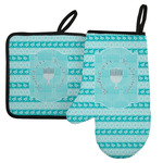 Hanukkah Left Oven Mitt & Pot Holder Set w/ Name or Text