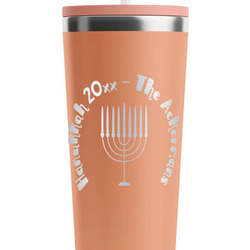 Hanukkah RTIC Everyday Tumbler with Straw - 28oz - Peach - Single-Sided (Personalized)