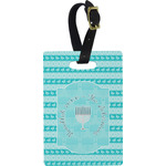 Hanukkah Plastic Luggage Tag - Rectangular w/ Name or Text