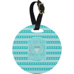 Hanukkah Plastic Luggage Tag - Round (Personalized)