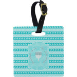 Hanukkah Plastic Luggage Tag - Square w/ Name or Text