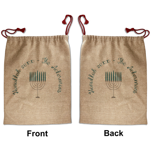 Custom Hanukkah Santa Sack - Front & Back (Personalized)