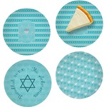 Hanukkah Set of 4 Glass Appetizer / Dessert Plate 8" (Personalized)