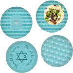 Hanukkah Set of 4 Glass Lunch / Dinner Plate 10" (Personalized)