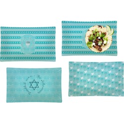 Hanukkah Set of 4 Glass Rectangular Lunch / Dinner Plate (Personalized)