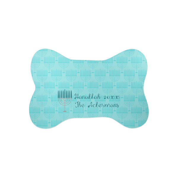 Custom Hanukkah Bone Shaped Dog Food Mat (Small) (Personalized)