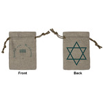 Hanukkah Small Burlap Gift Bag - Front & Back (Personalized)