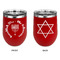 Hanukkah Stainless Wine Tumblers - Red - Double Sided - Approval