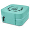 Hanukkah Travel Jewelry Boxes - Leather - Teal - View from Rear