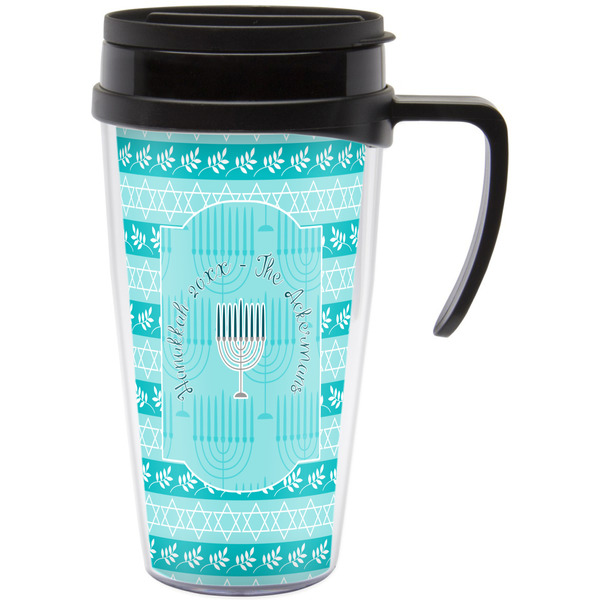 Custom Hanukkah Acrylic Travel Mug with Handle (Personalized)