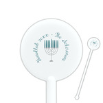 Hanukkah 5.5" Round Plastic Stir Sticks - White - Double Sided (Personalized)