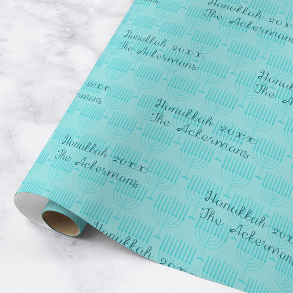 Custom Hanukkah Wrapping Paper Roll - Medium - Matte (Personalized)