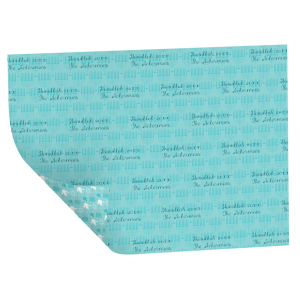 Custom Hanukkah Wrapping Paper Sheets - Double-Sided - 20" x 28" (Personalized)