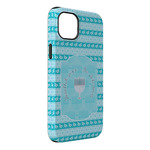 Hanukkah iPhone Case - Rubber Lined - iPhone 14 Plus (Personalized)