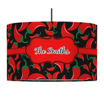 Chili Peppers 12" Drum Pendant Lamp - Fabric (Personalized)