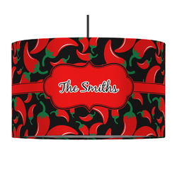 Chili Peppers 12" Drum Pendant Lamp - Fabric (Personalized)