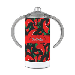 Chili Peppers 12 oz Stainless Steel Sippy Cup (Personalized)
