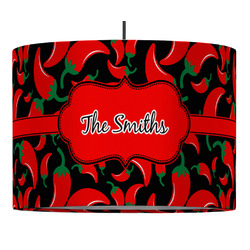 Chili Peppers 16" Drum Pendant Lamp - Fabric (Personalized)