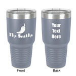 Chili Peppers 30 oz Stainless Steel Tumbler - Grey - Double-Sided (Personalized)