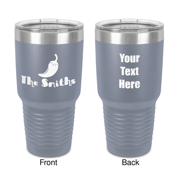 Custom Chili Peppers 30 oz Stainless Steel Tumbler - Grey - Double-Sided (Personalized)