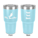 Chili Peppers 30 oz Stainless Steel Tumbler - Teal - Double-Sided (Personalized)