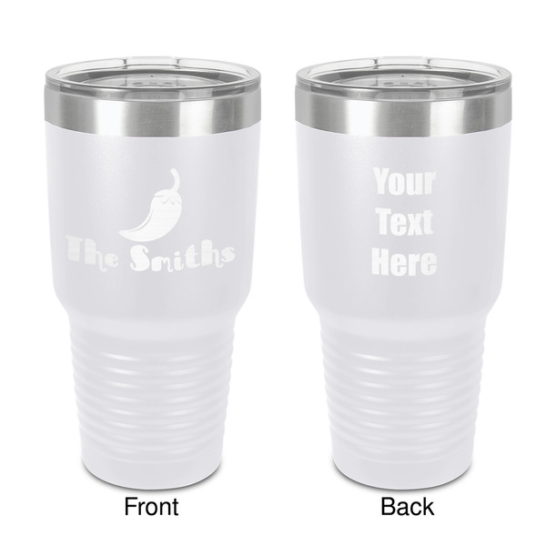 Custom Chili Peppers 30 oz Stainless Steel Tumbler - White - Double-Sided (Personalized)