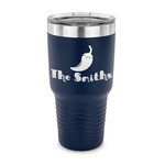 Chili Peppers 30 oz Stainless Steel Tumbler - Navy - Single Sided (Personalized)