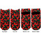 Chili Peppers Adult Ankle Socks - Double Pair - Front and Back - Apvl