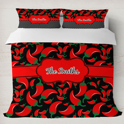 Chili Peppers Duvet Cover Set - King (Personalized)