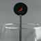 Chili Peppers Black Plastic 5.5" Stir Stick - Round - Main