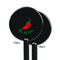 Chili Peppers Black Plastic 5.5" Stir Stick - Single Sided - Round - Front & Back