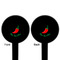 Chili Peppers Black Plastic 6" Food Pick - Round - Double Sided - Front & Back