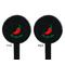 Chili Peppers Black Plastic 7" Stir Stick - Double Sided - Round - Front & Back