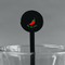 Chili Peppers Black Plastic 7" Stir Stick - Round - Main