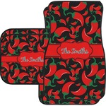 Chili Peppers Car Floor Mats Set - 2 Front & 2 Back (Personalized)