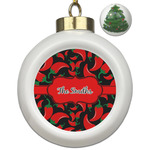 Chili Peppers Ceramic Ball Ornament - Christmas Tree (Personalized)