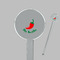 Chili Peppers Clear Plastic 7" Stir Stick - Round - Closeup