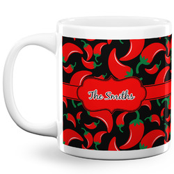 Chili Peppers 20 Oz Coffee Mug - White (Personalized)