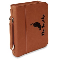 Chili Peppers Leatherette Bible Cover with Handle & Zipper - Small - Double Sided (Personalized)